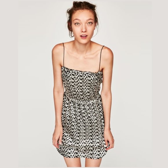 Zara Dresses & Skirts - SOLD! ZARA Metallic Dress with Spaghetti Straps